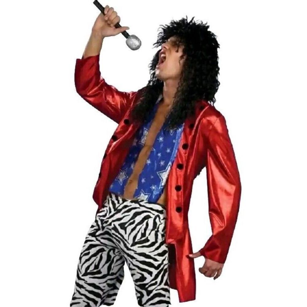 Heavy Metal Hero Jacket Retro 80s Red Rockstar Jacket Adult Mens Up to Size 44